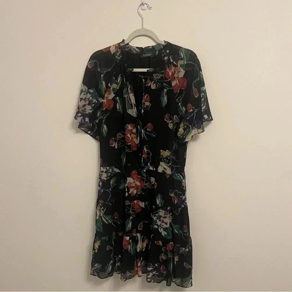 Lauren Ralph Lauren Floral Peasant flirty tiered romantic  feminine Dress 14 - Picture 4 of 9